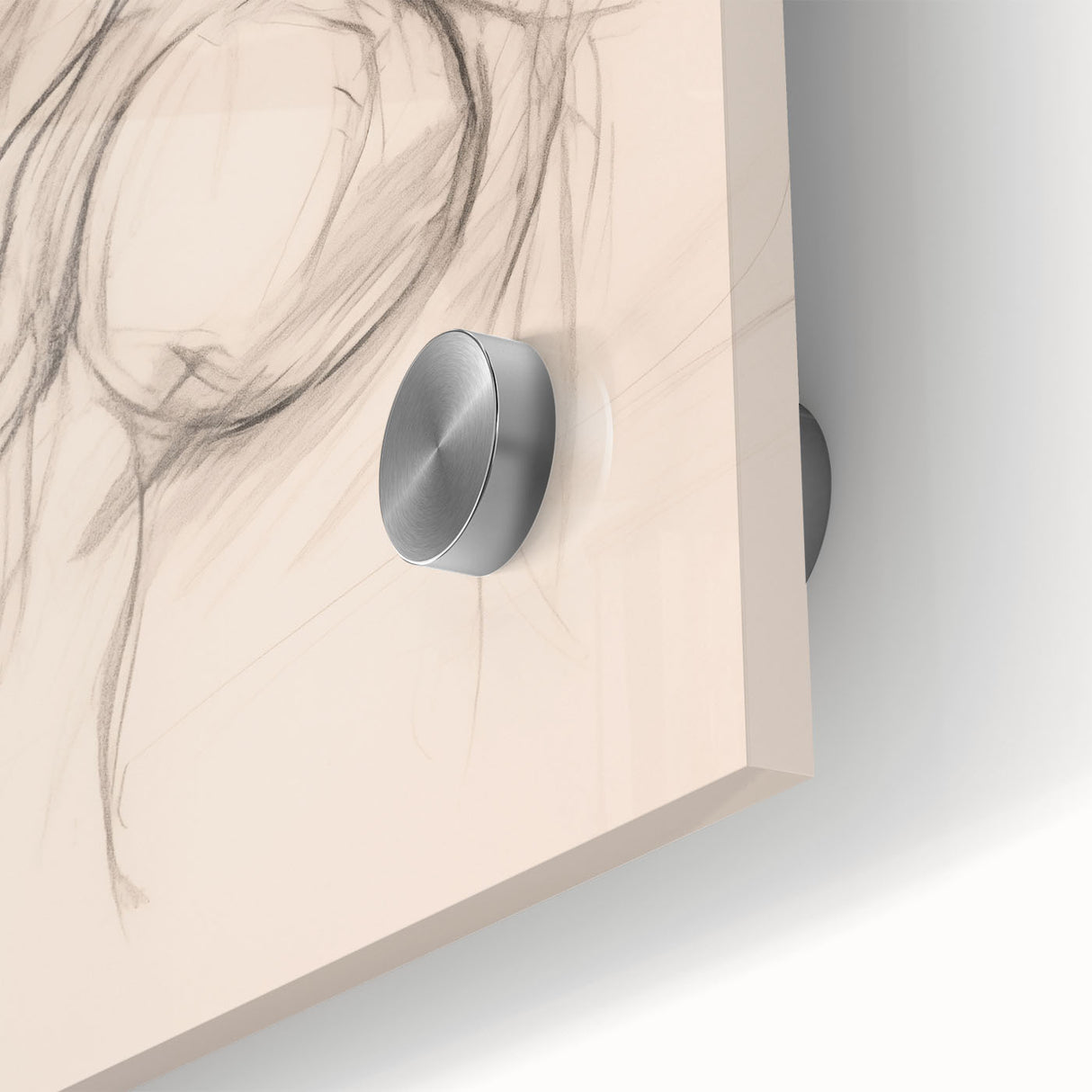 Close-up of abstract minimalist wall art featuring a vibrant color palette, geometric shapes, and smooth acrylic glass finish, perfect for modern decor.