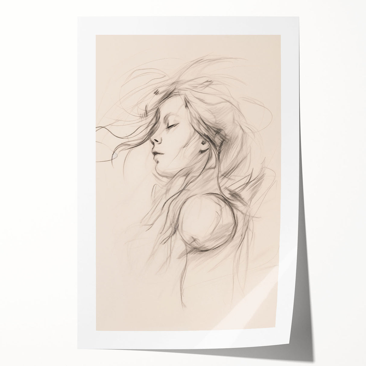 Abstract minimalist wall art print showcasing soft pastel colors and geometric shapes, ideal for modern home decor or office spaces.