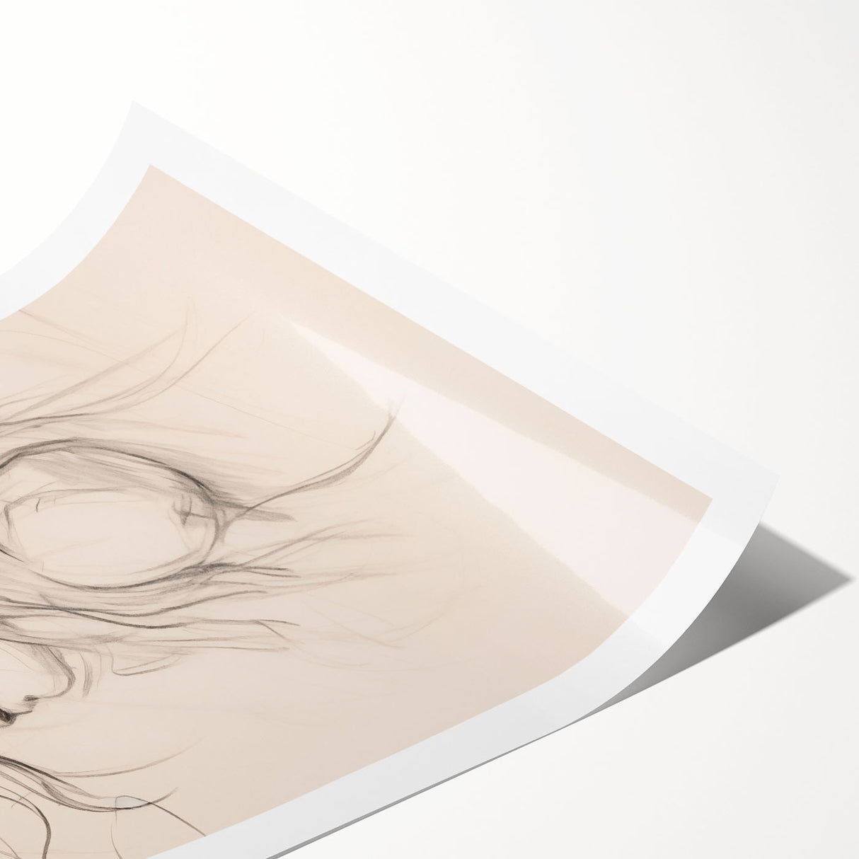 Abstract minimalist wall art print showcasing soft pastel colors and geometric shapes, rolled and ready for framing in a protective tube.