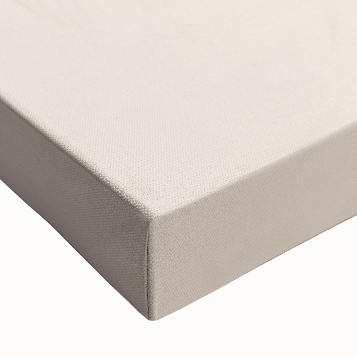 Close-up of a stretched canvas featuring an abstract minimalist design with soft pastel colors and geometric shapes, ideal for modern home decor.