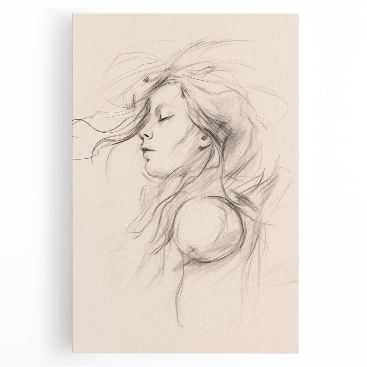 Abstract minimalist wall art collection showcasing a stretched canvas with vibrant colors and geometric shapes, ideal for modern decor.