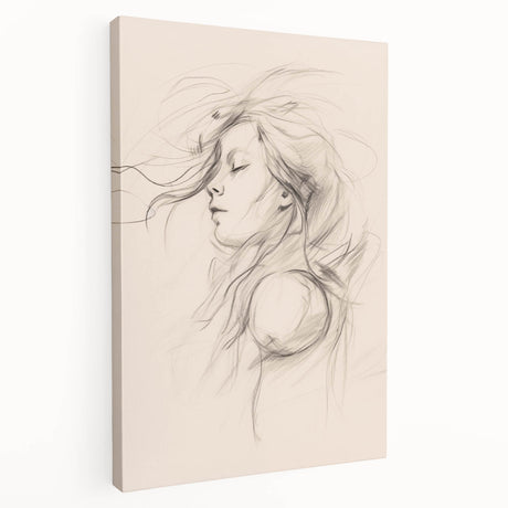 Abstract minimalist wall art collection showcased in a stretched canvas format, featuring soft neutral tones and elegant geometric shapes. Perfect for modern decor.