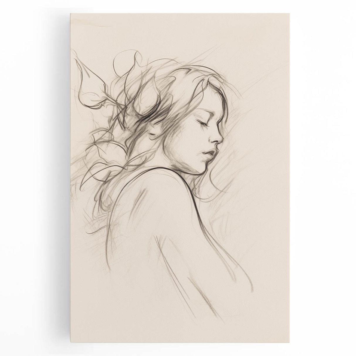 Abstract minimalist canvas wall art piece showcasing a serene landscape in muted earth tones, perfect for contemporary home decor.