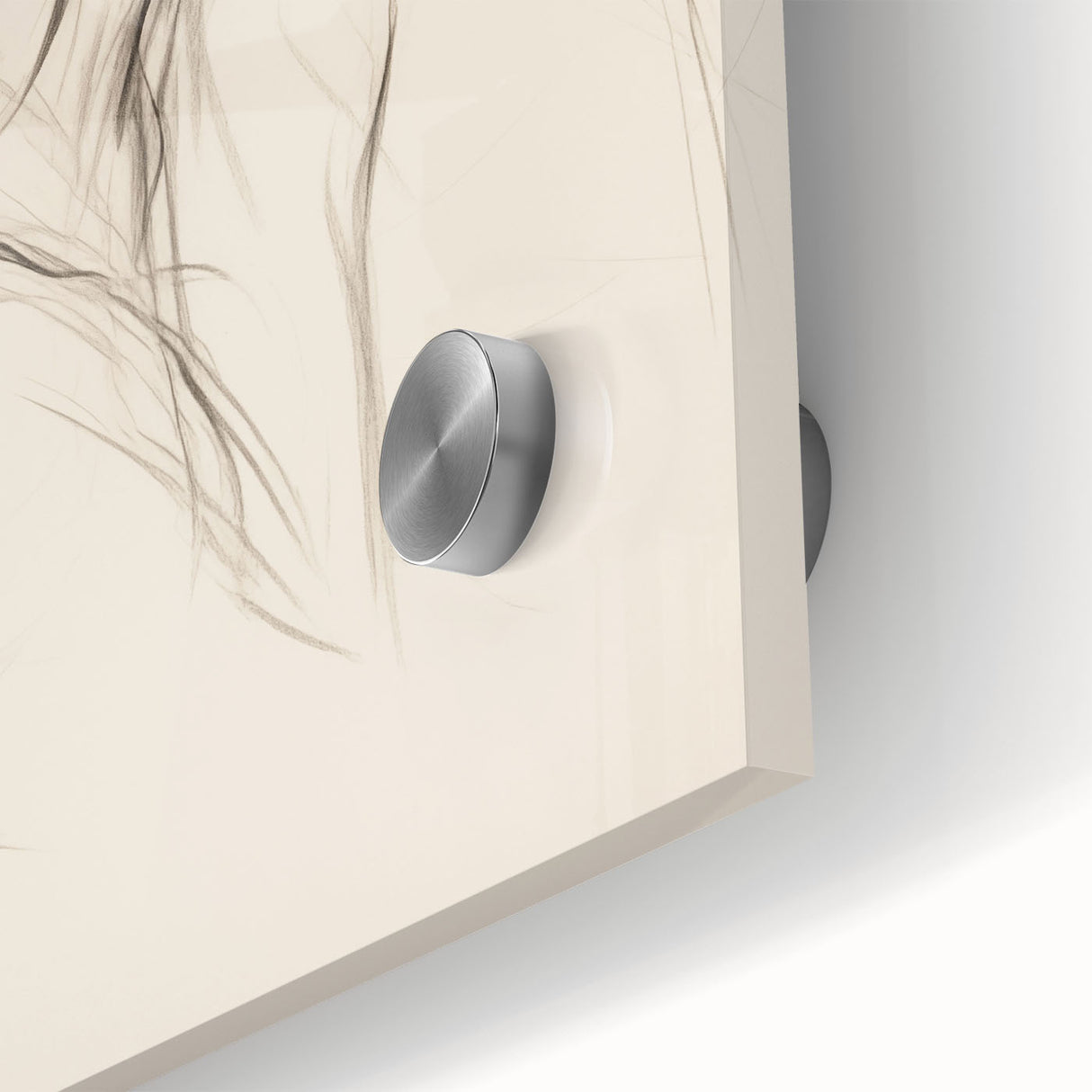 Close-up of a sleek, abstract minimalist wall art piece showcasing soft pastel colors and fluid shapes, perfect for modern decor.