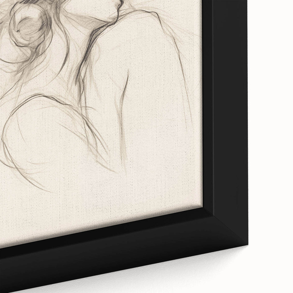 Close-up of a framed abstract minimalist wall art piece showcasing soft pastel colors and geometric shapes, perfect for modern decor.