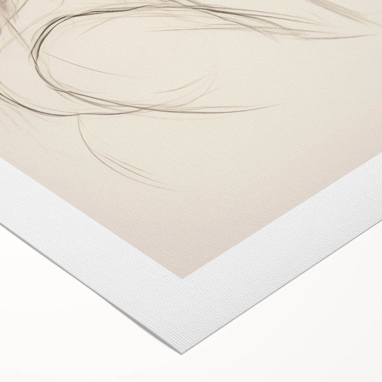 Abstract minimalist wall art design on rolled canvas showcasing soft earth tones and geometric shapes, ideal for modern home decor or office spaces.