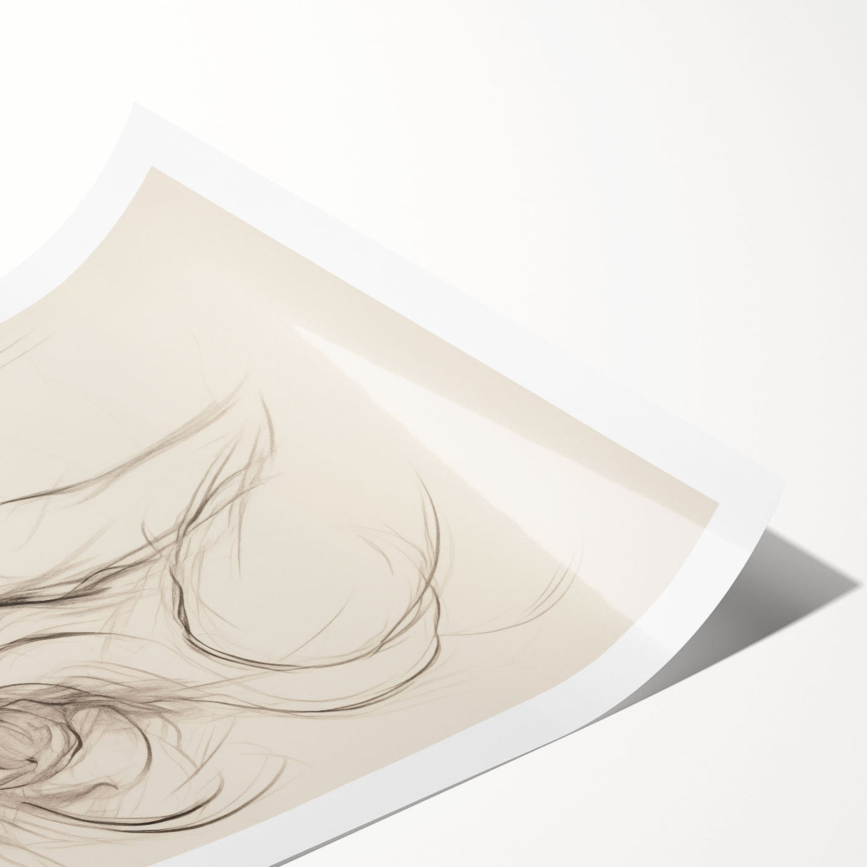 Abstract minimalist wall art print showcasing soft pastel colors and geometric shapes, rolled for easy framing and display.