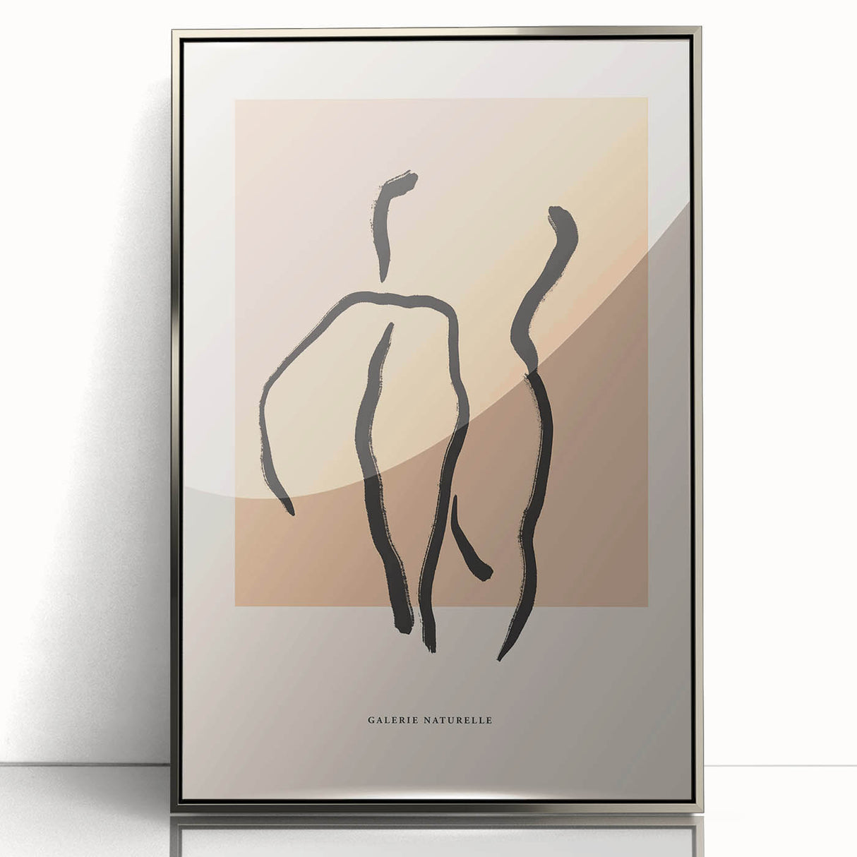 Framed abstract minimalist wall art collection featuring a sleek silver design, perfect for modern home decor and stylish interiors.