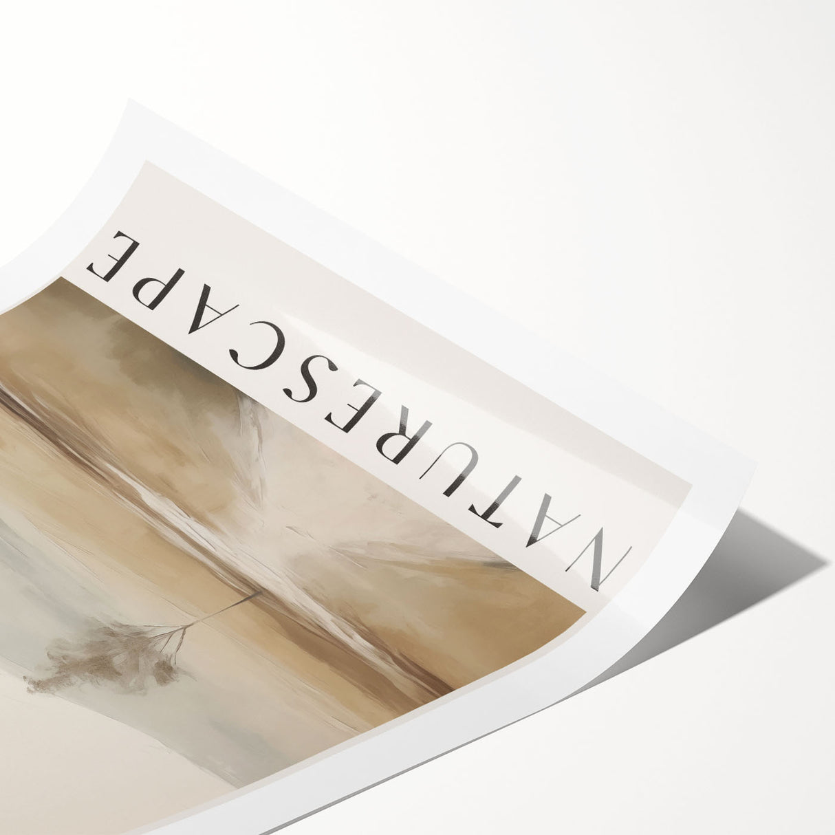 Abstract minimalist wall art print featuring soft pastel colors and geometric shapes, elegantly rolled and packaged in a protective tube for display.