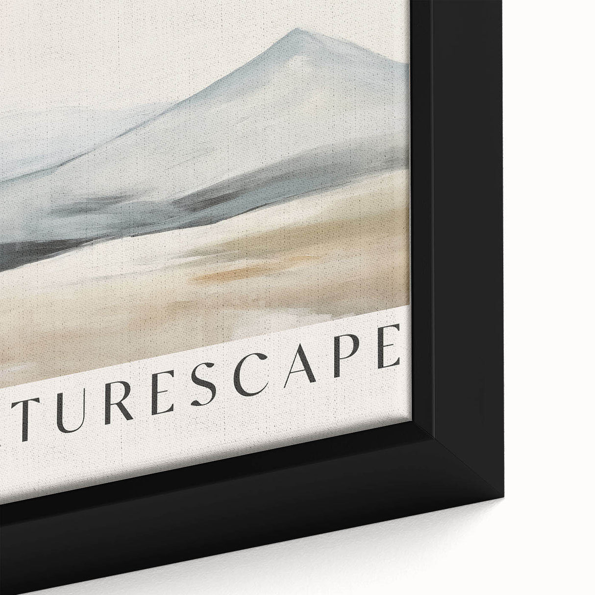 Close-up of a framed abstract minimalist wall art piece showcasing soft pastel colors and geometric shapes, ideal for modern home decor, enhancing any interior space.