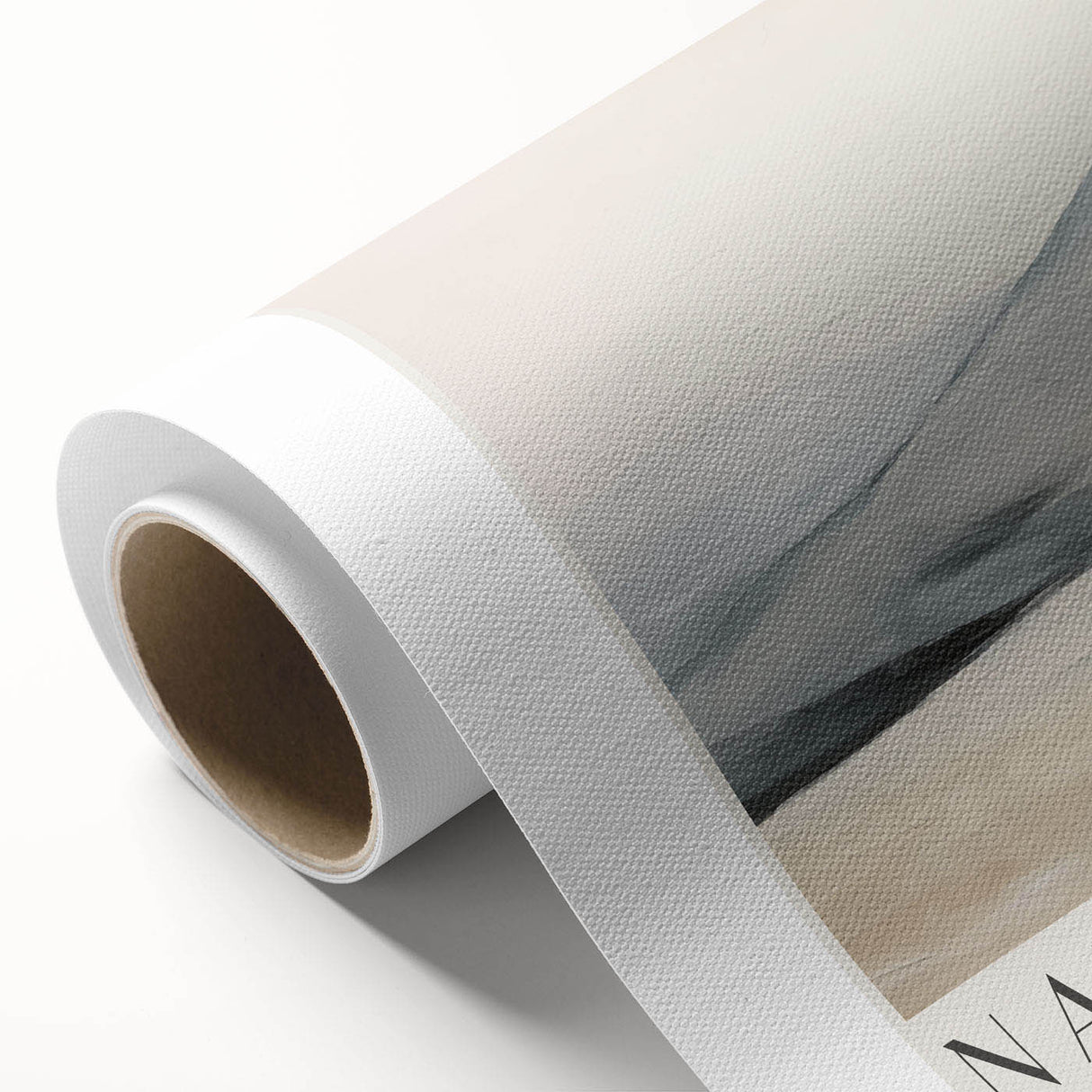 Abstract minimalist wall art featuring muted colors and geometric shapes on rolled canvas, ideal for modern decor. Perfectly packaged for safe delivery.