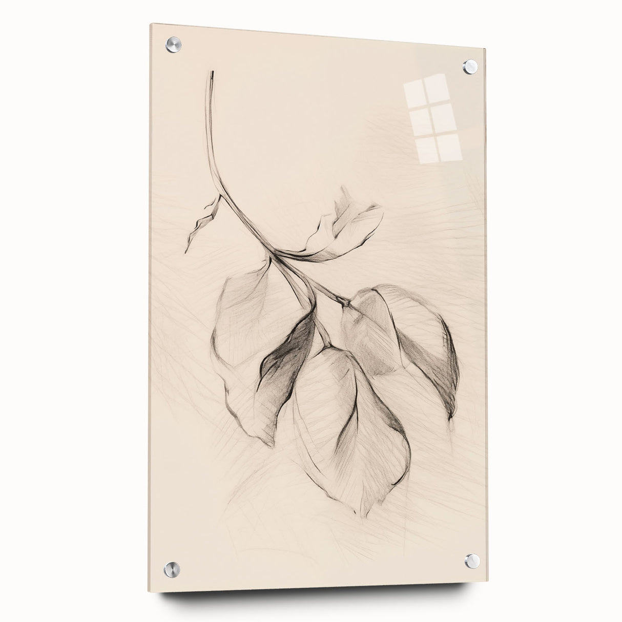 Side view of an abstract minimalist wall art piece showcasing a colorful acrylic design, elegantly displayed with pins against a neutral backdrop, ideal for modern decor.