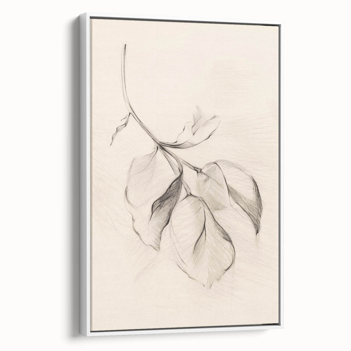 Framed wall art featuring an abstract minimalist design with soft white tones and subtle textures, ideal for modern home decor or office aesthetics.
