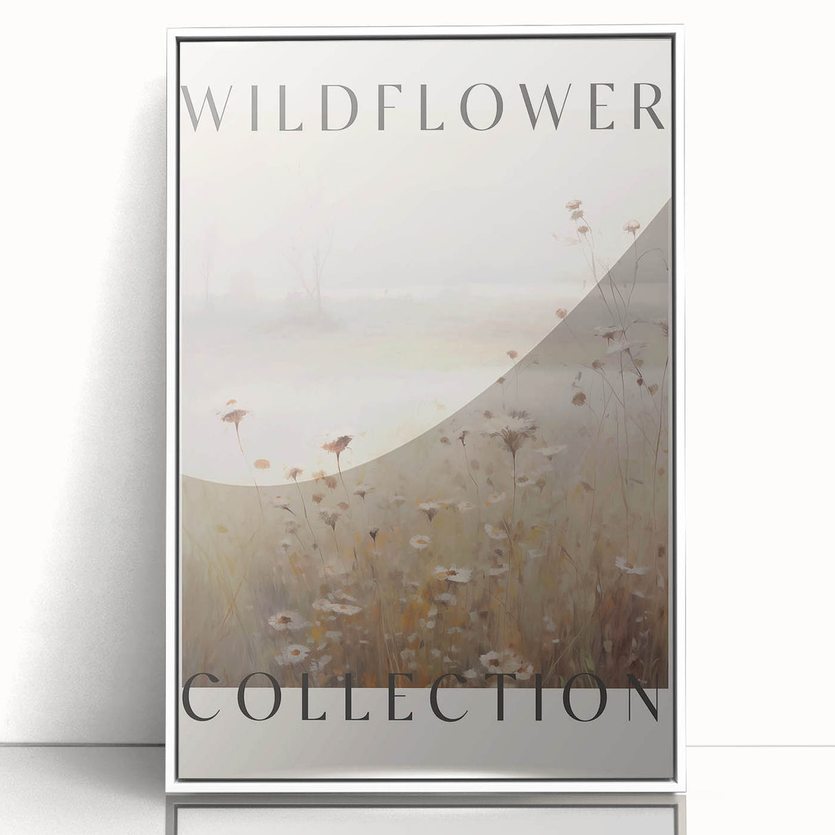 Framed acrylic wall art featuring an abstract minimalist design in soft pastel colors, set against a white background, ideal for modern home decor.