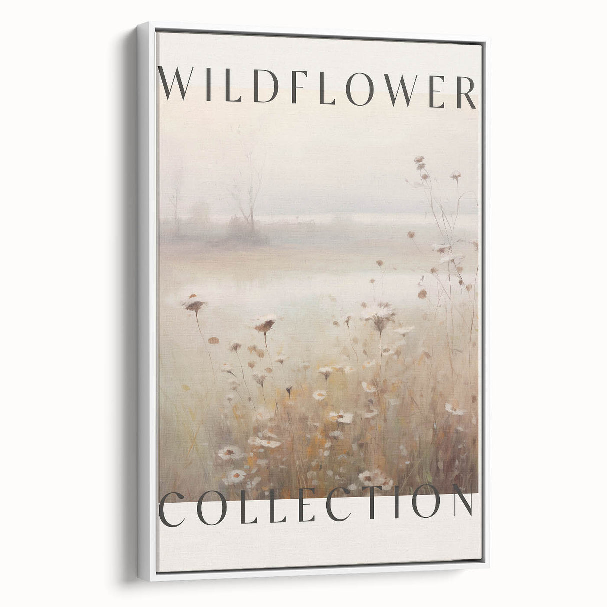 Framed abstract minimalist wall art design showcasing a white canvas with subtle textures, displayed from a side view, perfect for modern home decor.