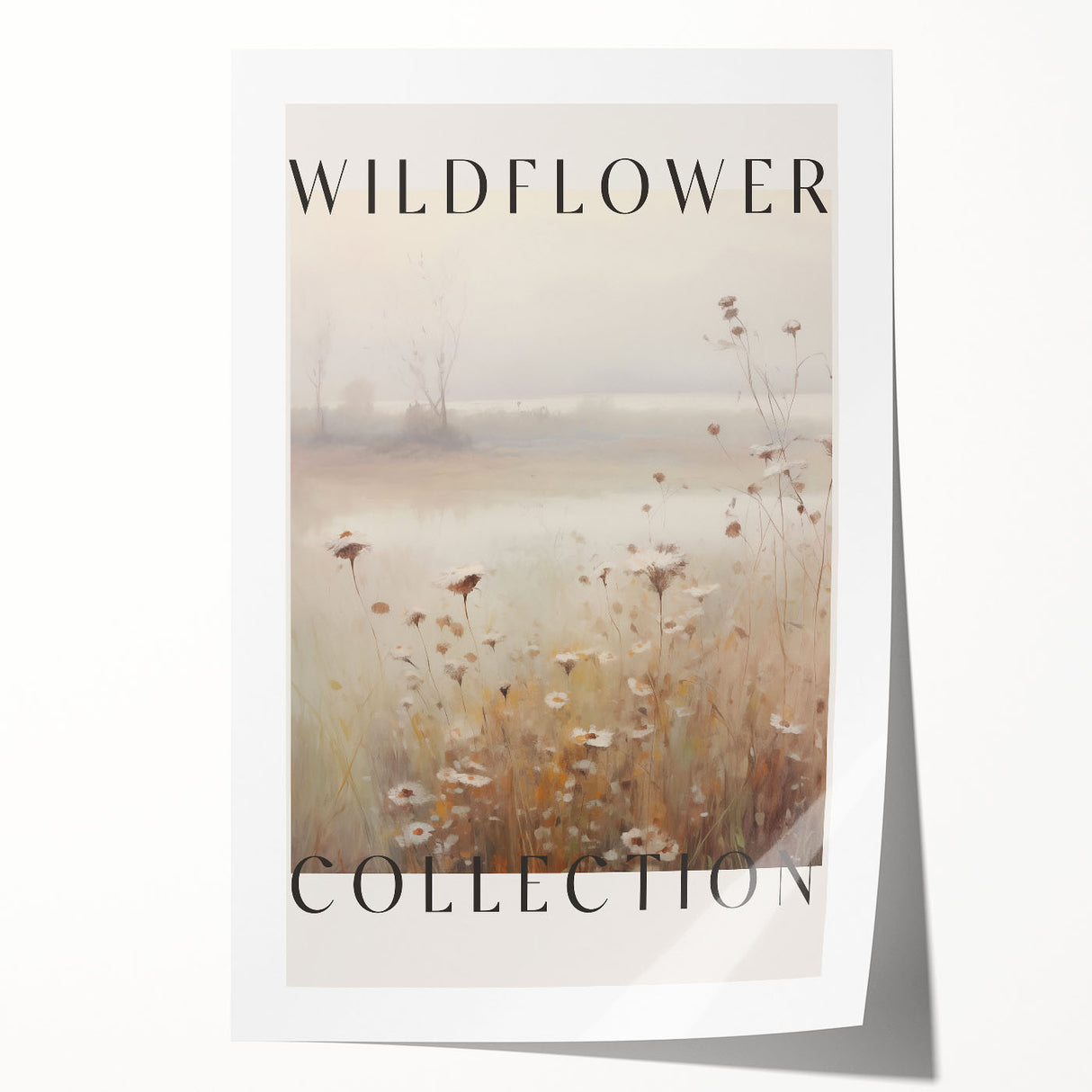 Abstract minimalist wall art print showcasing a serene blend of soft pastels and geometric shapes, perfect for modern home decor, rolled and ready for framing.