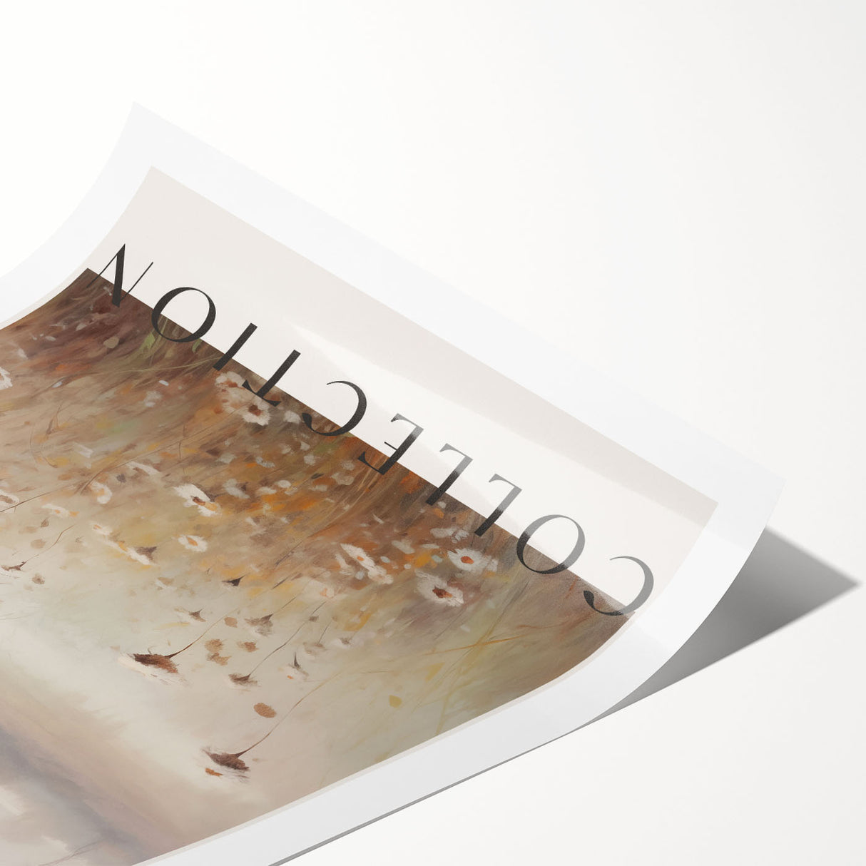 Abstract minimalist wall art print featuring soft pastel colors and geometric shapes, rolled up for shipping in a protective cardboard tube, ideal for modern decor.