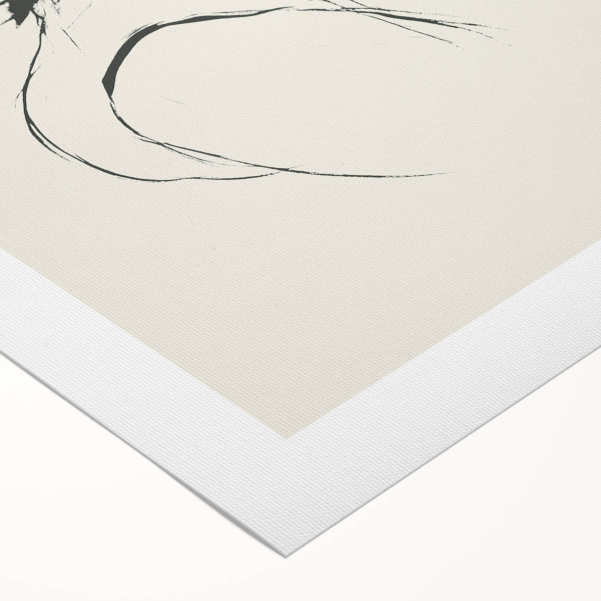 Abstract minimalist wall art design featuring geometric shapes in warm earth tones, elegantly rolled in a protective cardboard tube for easy display and shipping.