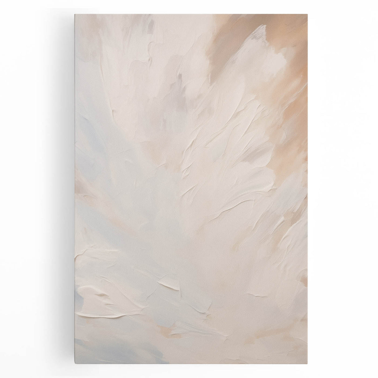 Abstract minimalist design wall art collection featuring a stretched canvas in soft neutral tones. This piece enhances modern decor with its elegant simplicity and artistic flair. Ideal for contemporary spaces, it adds a touch of sophistication to any room.