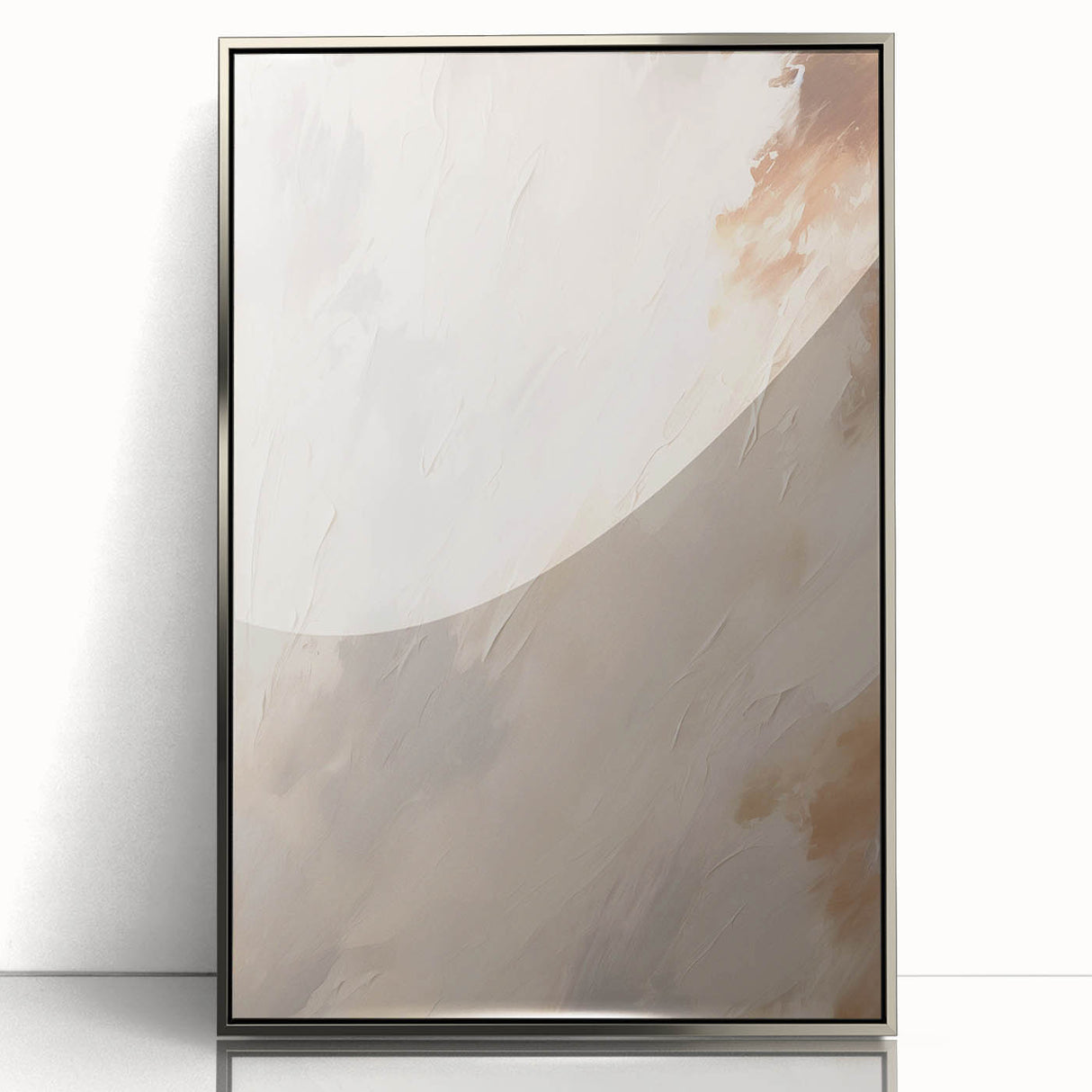 Framed abstract minimalist wall art collection showcasing sleek silver accents and a modern design, perfect for contemporary home decor. Ideal for enhancing living spaces with elegance.