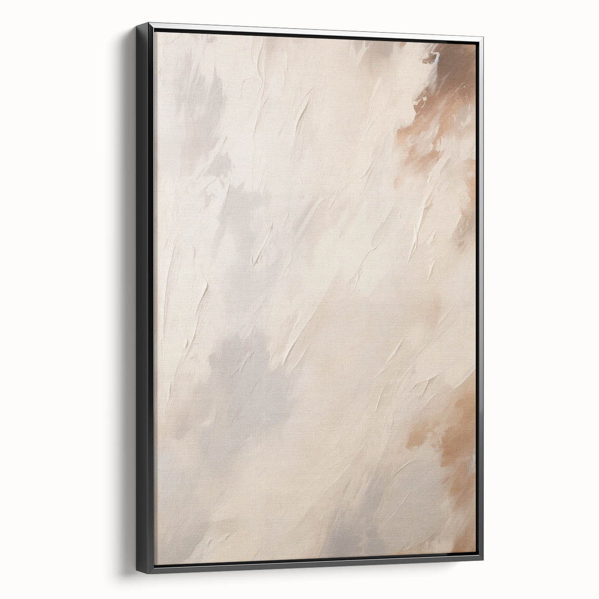 Framed canvas featuring an abstract minimalist design in black, showcasing a sleek side view. Ideal for modern decor, highlighting clean lines and artistic sophistication.