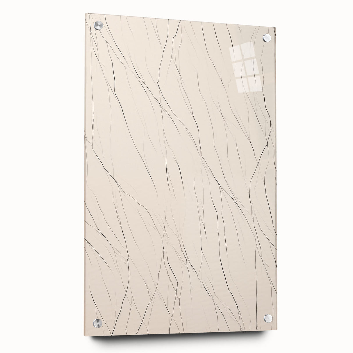 Abstract minimalist wall art collection displayed in a side view, showcasing vibrant acrylic glass with sleek pins, perfect for modern decor enthusiasts.