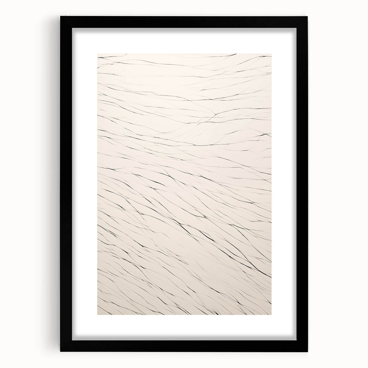 Abstract minimalist wall art collection featuring a framed piece with a black mat and a sleek front view design, ideal for modern decor enthusiasts.