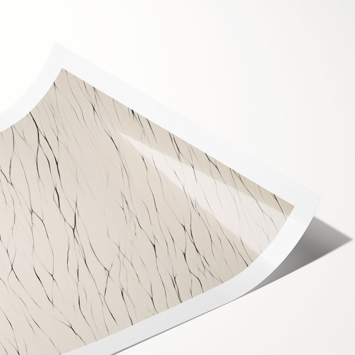 Abstract minimalist wall art print showcasing a vibrant geometric design in shades of blue and orange, rolled and ready for framing or display, ideal for modern home decor.