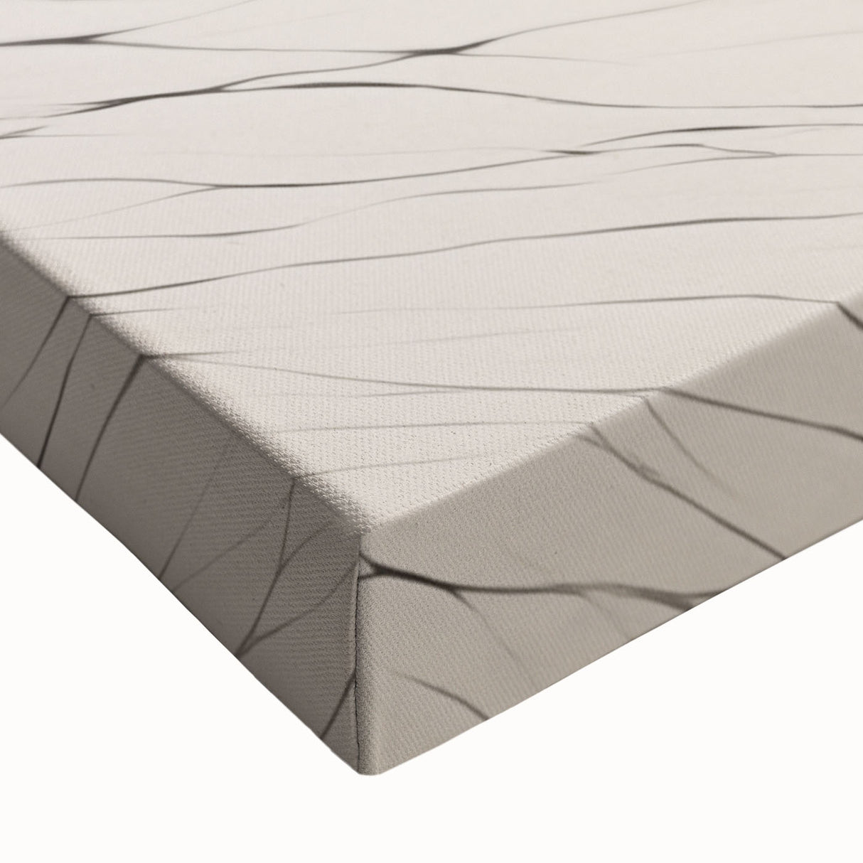 Close-up of a stretched canvas featuring an abstract minimalist design with soft pastel colors and geometric shapes, ideal for modern home decor. Emphasizes artistic texture and contemporary style.