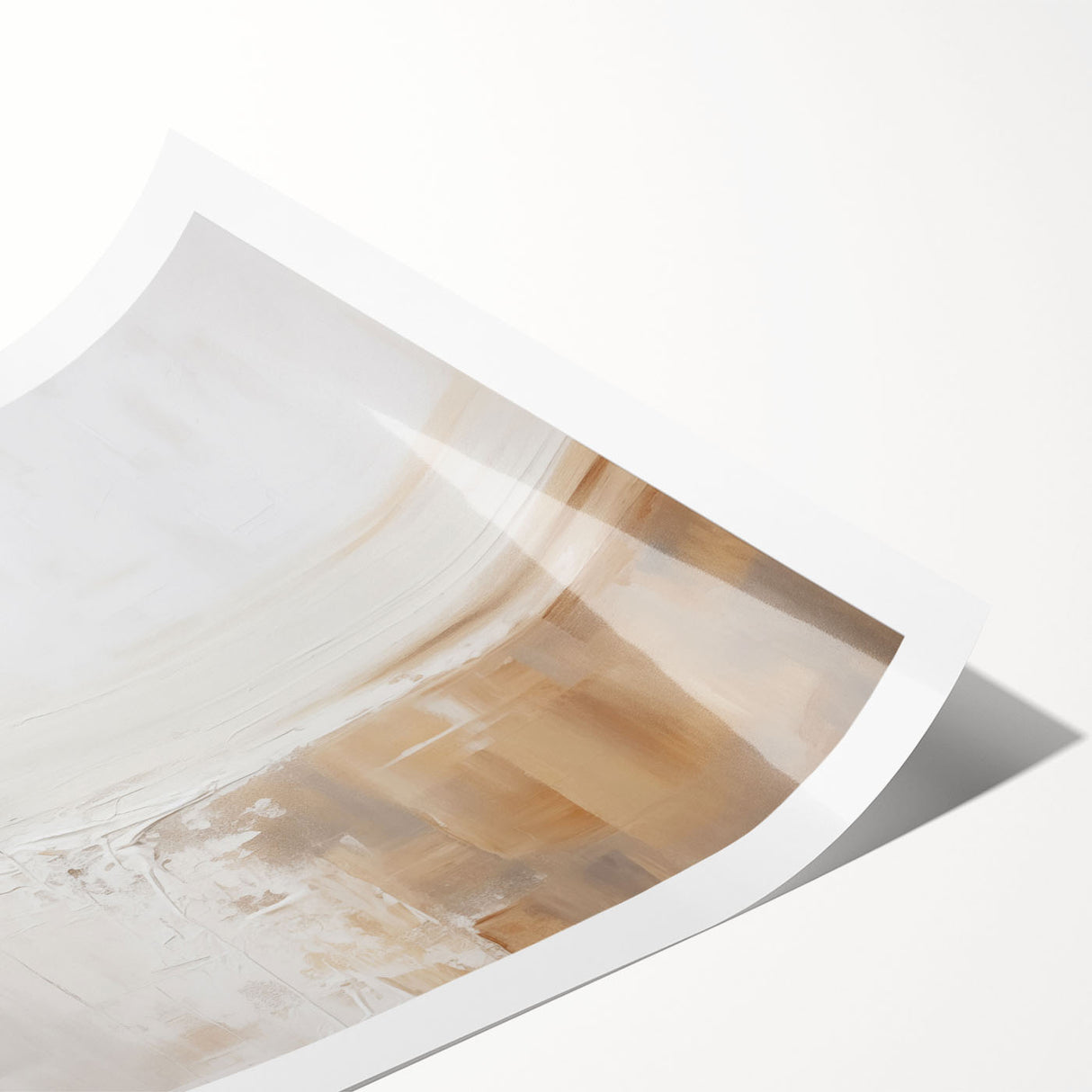 Abstract minimalist wall art print showcasing soft pastel colors and geometric shapes, rolled and ready for display, perfect for modern home decor enthusiasts.