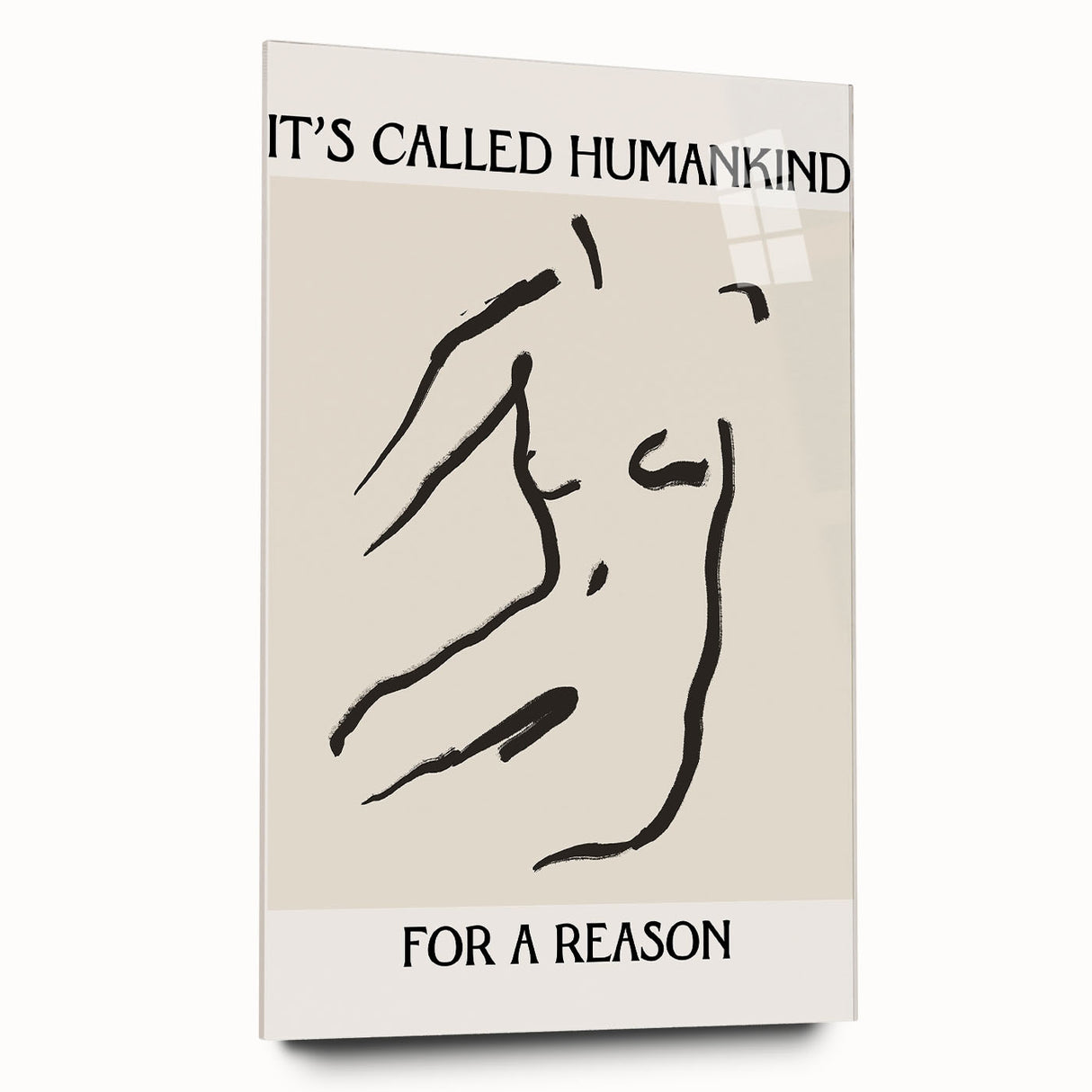 Acrylic glass wall art from the Abstract Minimalist Design 88 collection, showcasing a sleek side view that highlights its modern aesthetic and vibrant colors, perfect for contemporary decor.