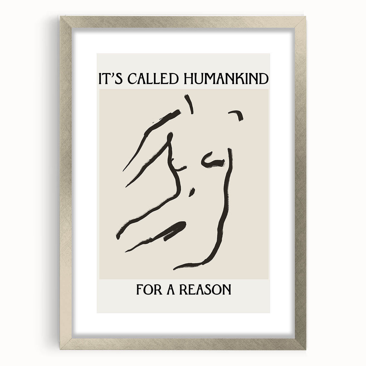 Minimalist abstract wall art collection framed in silver with a mat, showcasing geometric patterns and soft color gradients, ideal for modern decor.