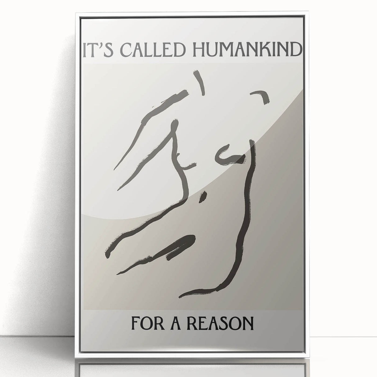 Framed abstract minimalist wall art with a white border, showcasing soft pastel colors and geometric shapes, perfect for modern home decor accents.