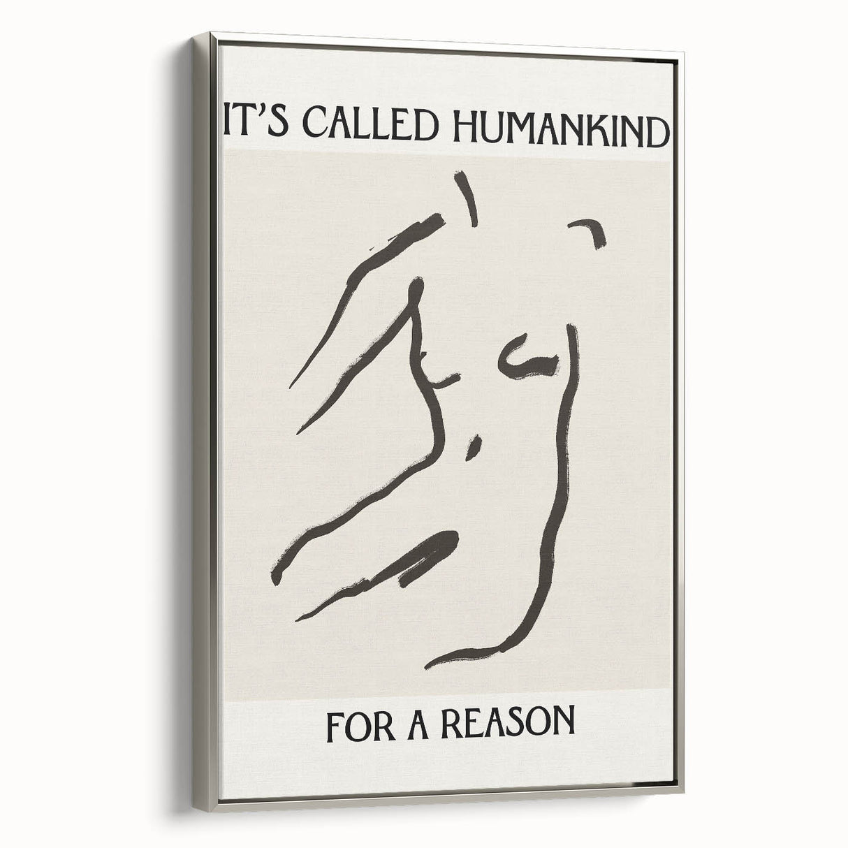 Framed abstract minimalist wall art collection featuring a silver side view, showcasing clean lines and geometric shapes, perfect for modern decor.