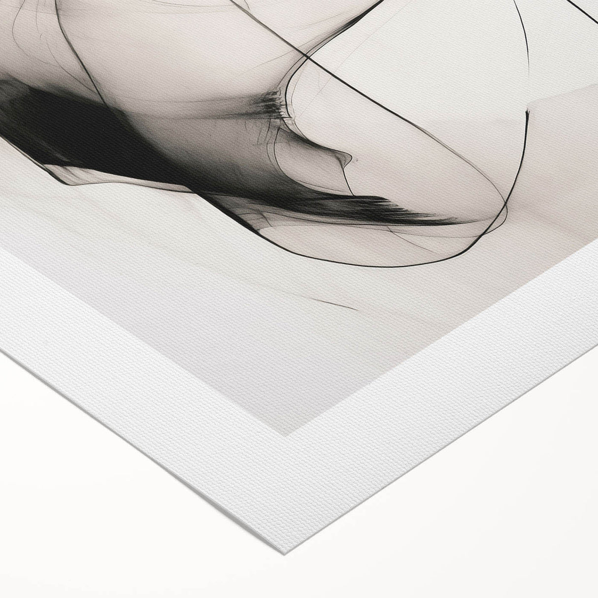 Abstract minimalist wall art design featuring soft pastel colors and geometric shapes on rolled canvas, perfect for modern home decor. Ideal for creating a calming atmosphere in living spaces or offices.