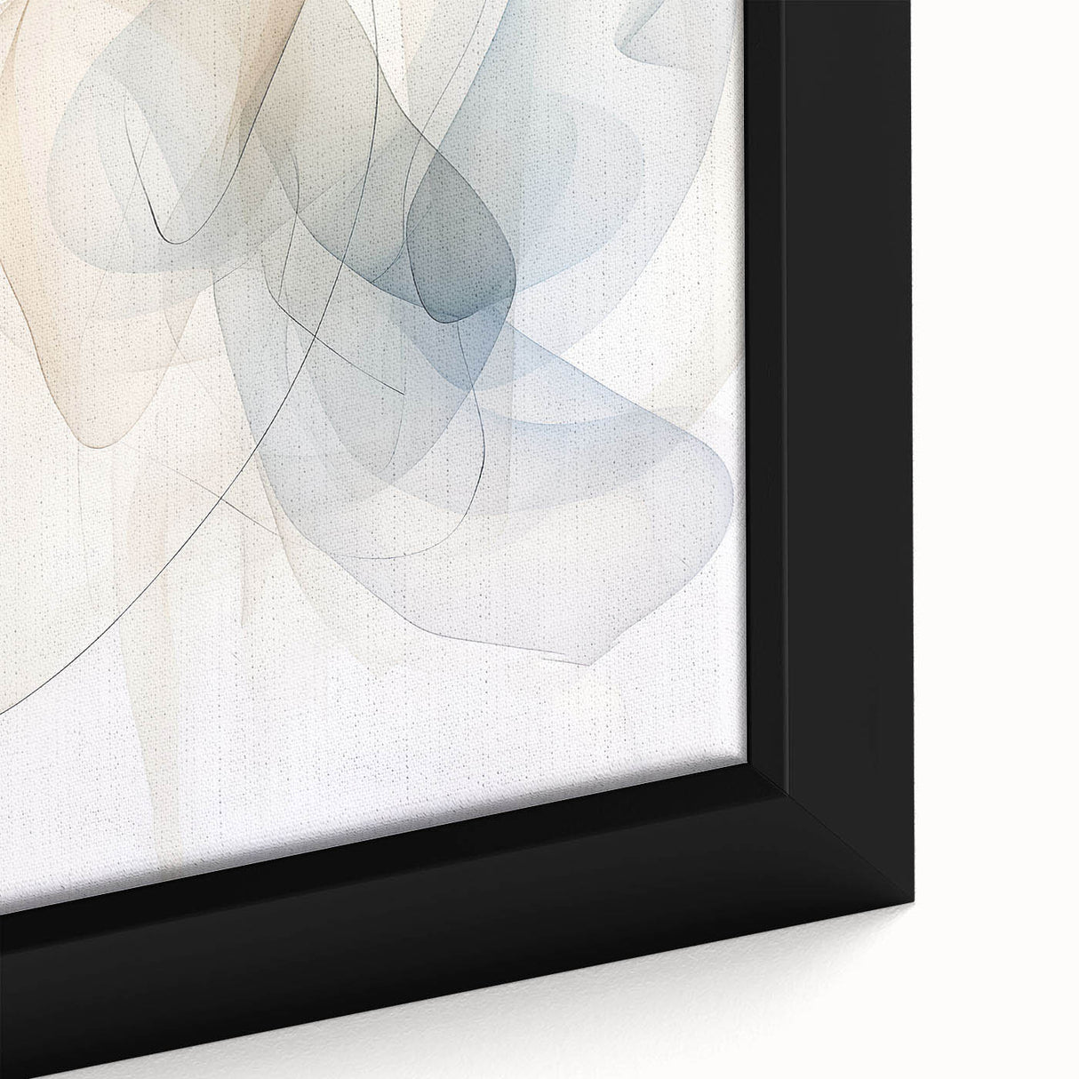Close-up of a framed minimalist abstract wall art piece showcasing soft, muted colors and geometric shapes, ideal for modern home decor and artistic interiors.