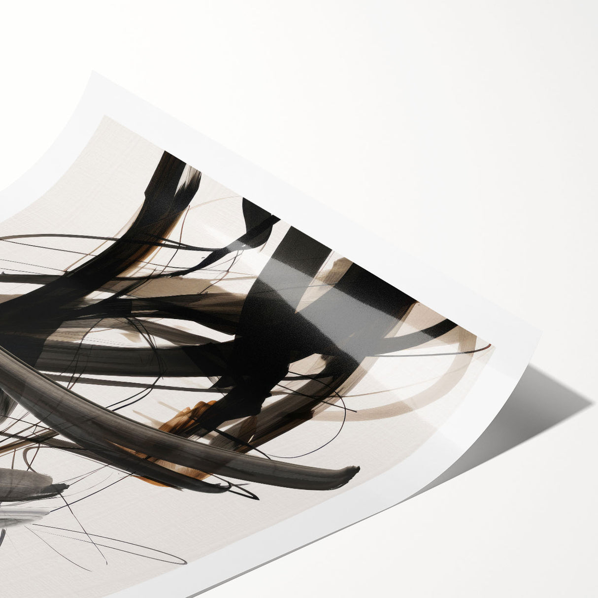 Abstract modern wall art print showcasing vibrant colors and dynamic shapes, rolled for easy framing, perfect for contemporary decor.