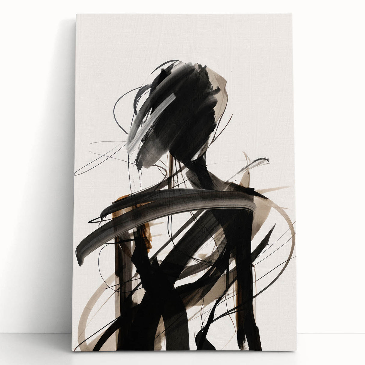 Abstract modern wall art collection on stretched canvas, showcasing vibrant colors and geometric shapes, perfect for contemporary home decor.