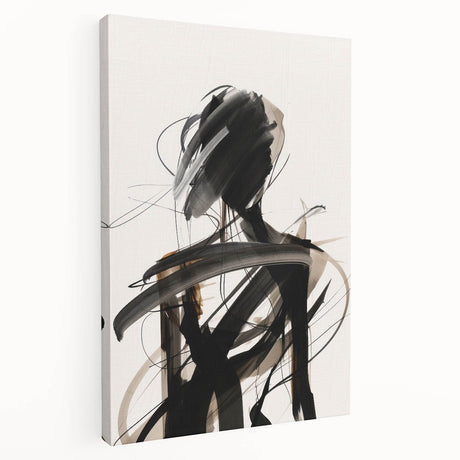 Stretched canvas wall art showcasing an abstract modern design with vibrant colors and bold geometric shapes, ideal for contemporary decor.