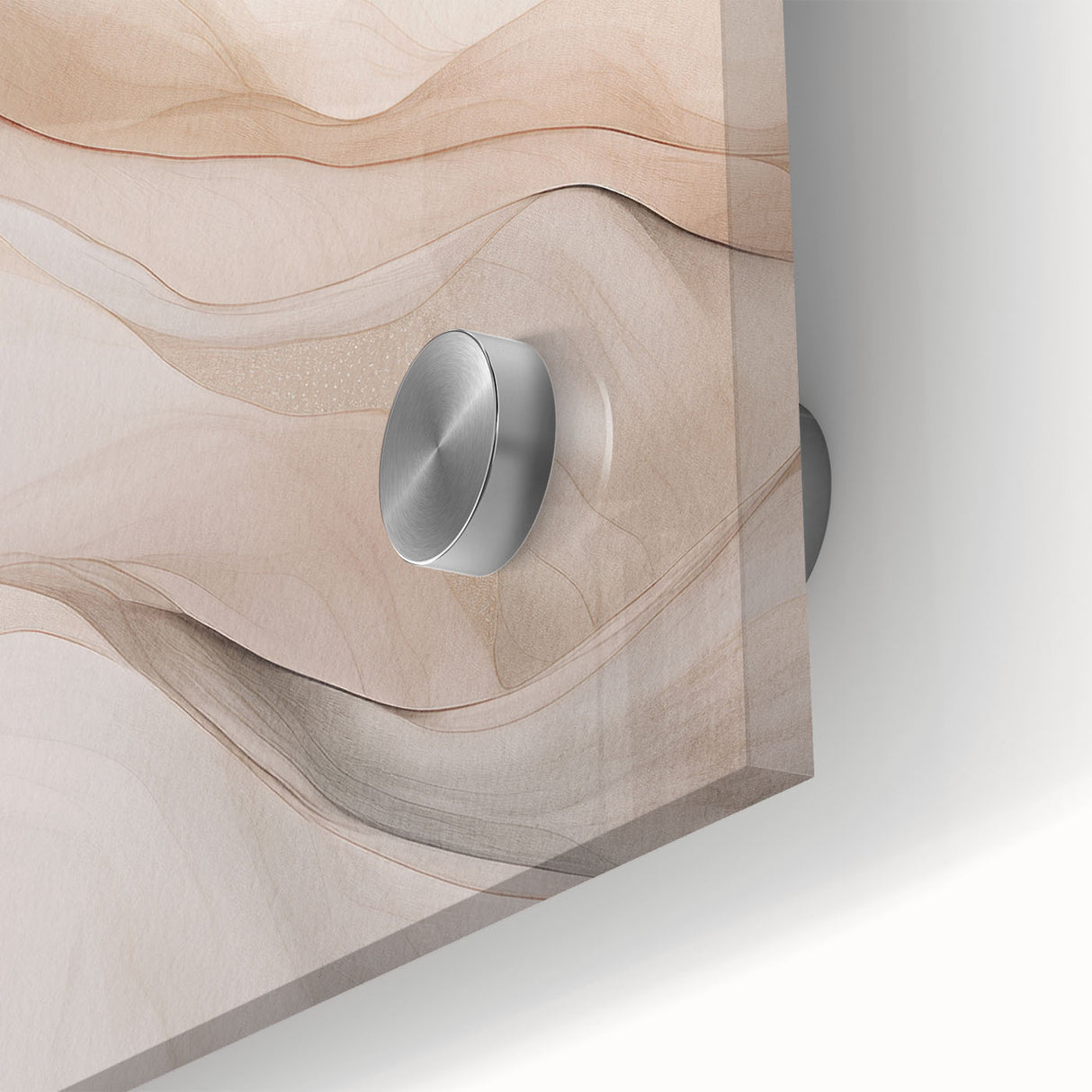 Close-up of an abstract modern wall art design featuring vibrant colors and geometric shapes, crafted with acrylic glass for a sleek finish, perfect for contemporary decor.