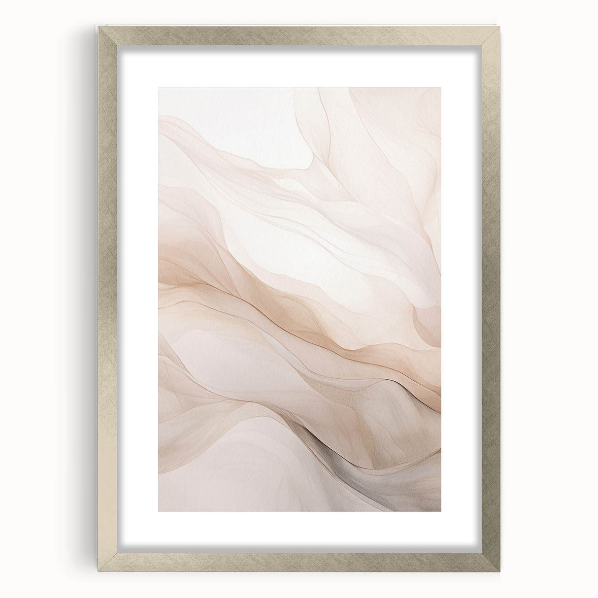 Abstract modern wall art collection framed in silver with a mat, showcasing geometric patterns and vibrant colors, perfect for contemporary home decor.