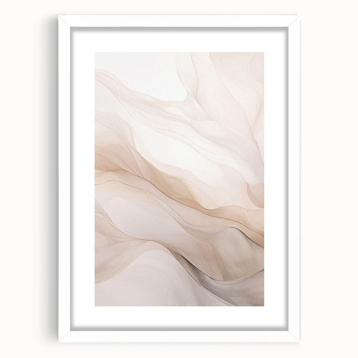 Abstract modern wall art collection featuring a framed piece with a white mat, showcasing vibrant geometric patterns, perfect for contemporary home decor.