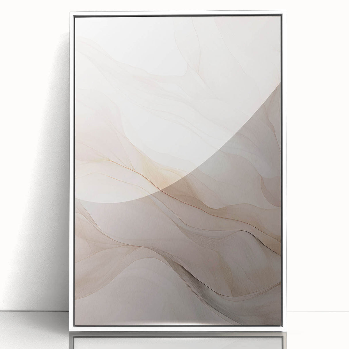 Framed acrylic wall art collection showcasing an abstract modern design in vibrant colors, presented in a sleek white frame, ideal for contemporary decor.