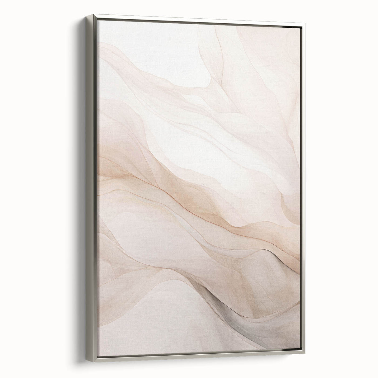 Framed abstract modern wall art with a silver border, showcasing vibrant geometric patterns. Ideal for contemporary home décor, adding sophistication and elegance to any space.