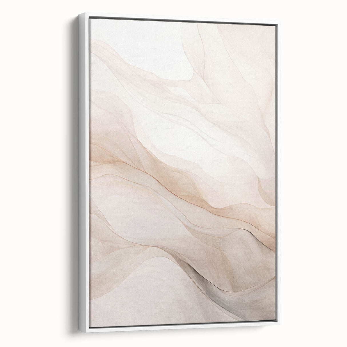 Framed abstract modern wall art design in a sleek white frame, showcasing vibrant colors and geometric patterns, ideal for contemporary home decor.