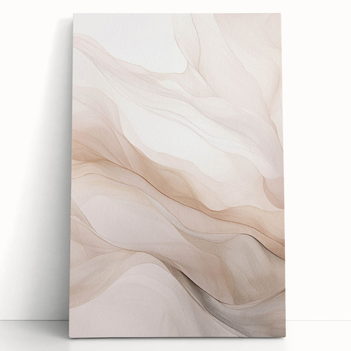 Abstract modern wall art on stretched canvas, showcasing vibrant colors and geometric shapes, ideal for contemporary home decor or office settings. The artwork leans against a neutral wall, adding a pop of color and artistic flair.