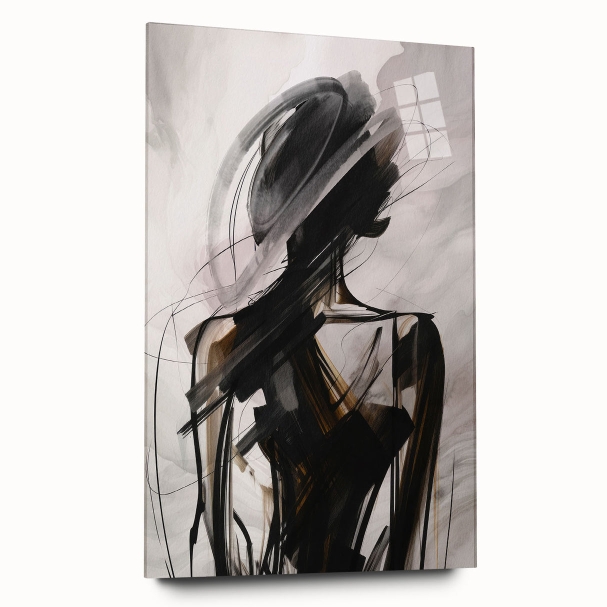 Abstract modern wall art collection displayed in a sleek acrylic frame, featuring vibrant colors and geometric designs, perfect for contemporary decor.