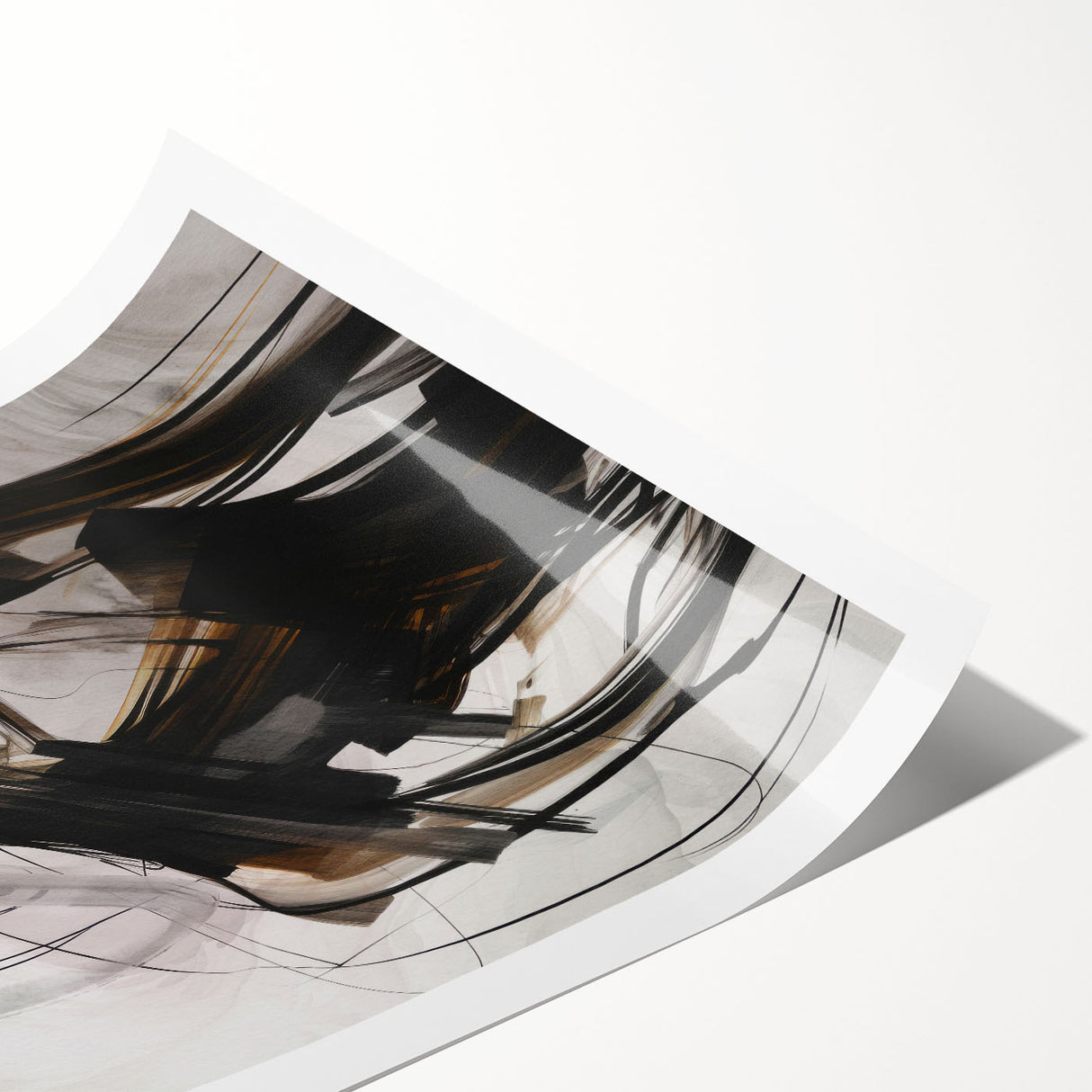 Abstract modern wall art print showcasing vibrant colors and geometric shapes, rolled and ready for framing, perfect for contemporary decor.