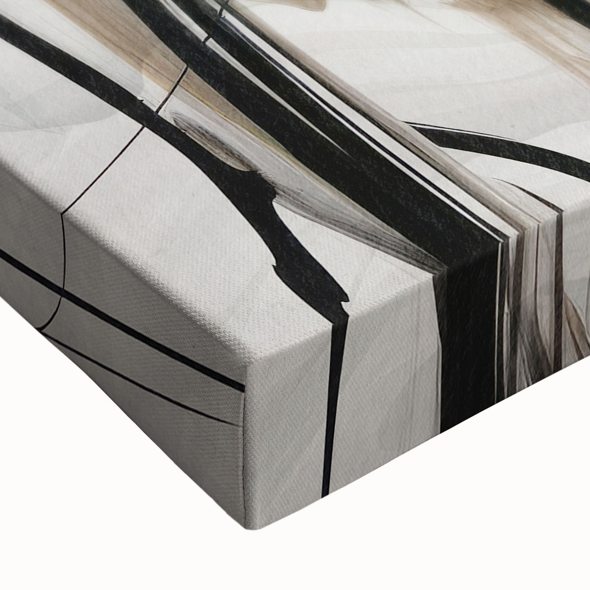 Close-up of a vibrant abstract modern design canvas wall art, showcasing bold colors and intricate patterns, perfect for contemporary decor.