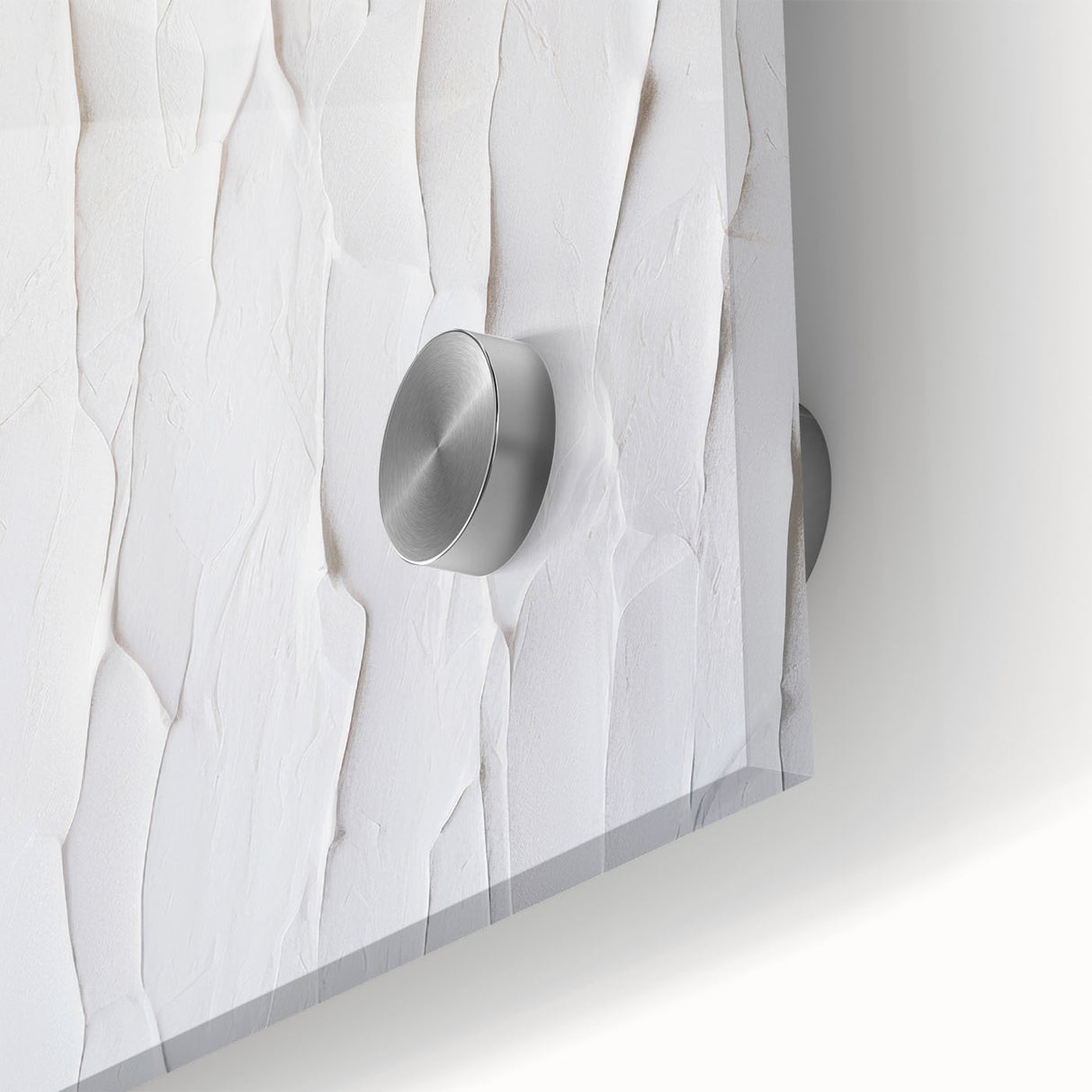 Close-up of an abstract modern wall art collection featuring vibrant colors and fluid designs on acrylic glass, perfect for contemporary decor.